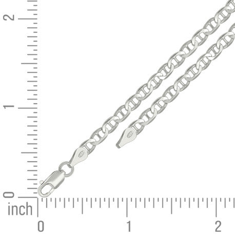 925 Sterling Silver Solid Classic Mariner Chain 4mm