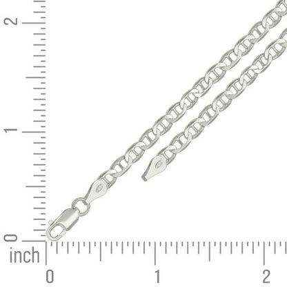 925 Sterling Silver Solid Classic Mariner Chain 4mm