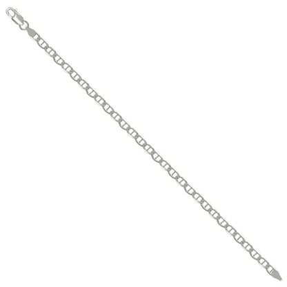 925 Sterling Silver Solid Classic Mariner Chain 4mm