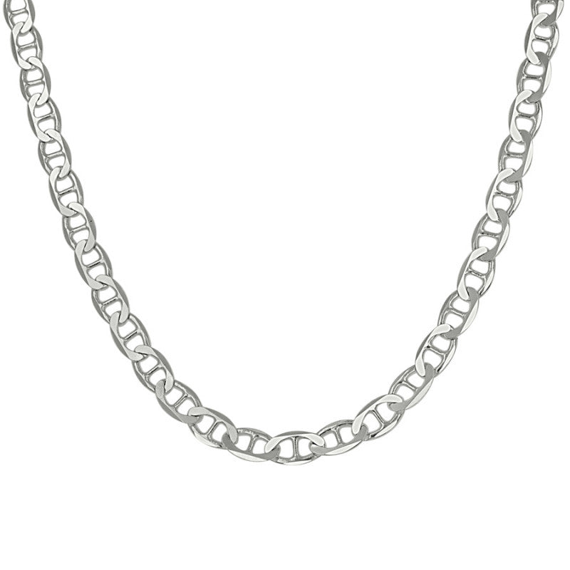 925 Sterling Silver Solid Classic Mariner Chain 4mm