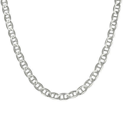 925 Sterling Silver Solid Classic Mariner Chain 4mm