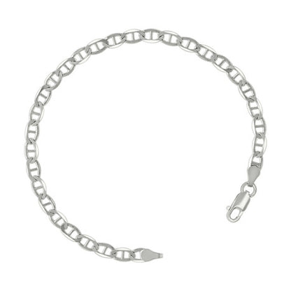 925 Sterling Silver Solid Classic Mariner Chain 4mm