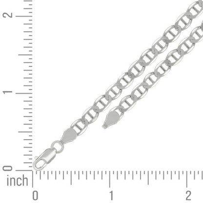 925 Sterling Silver Solid Classic Mariner Chain 5mm