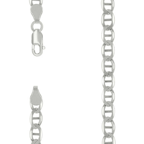 925 Sterling Silver Solid Classic Mariner Chain 5mm