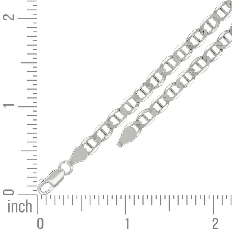 925 Sterling Silver Solid Classic Mariner Chain 5mm