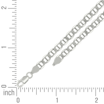 925 Sterling Silver Solid Classic Mariner Chain 5mm