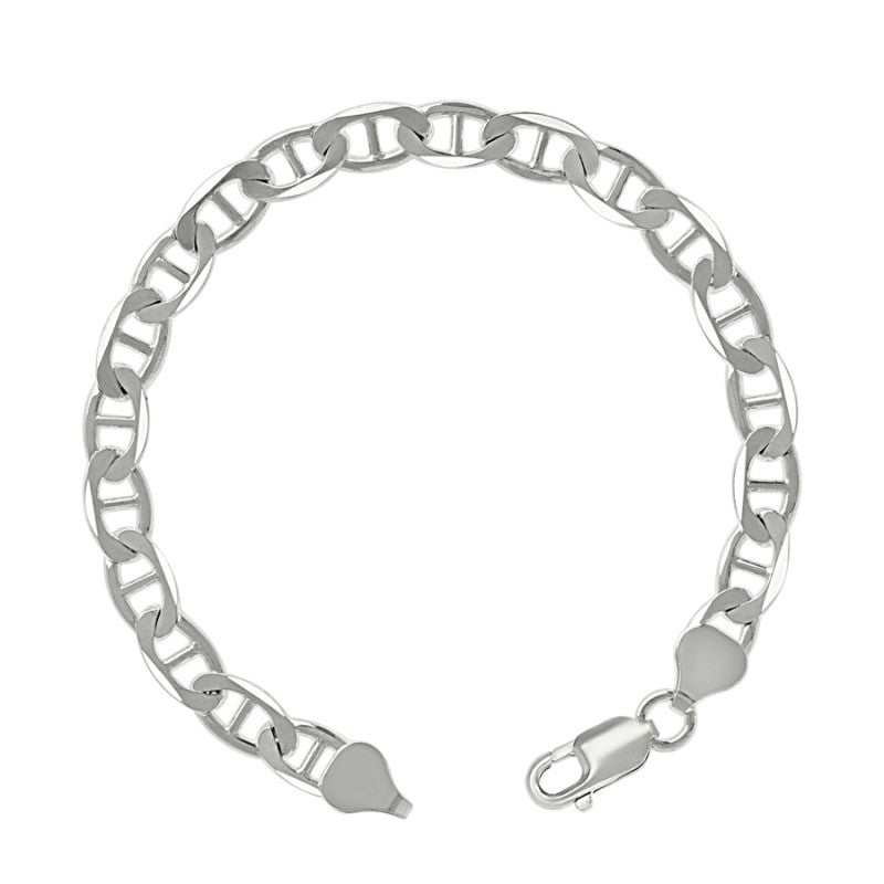 925 Sterling Silver Solid Classic Mariner Chain 6mm