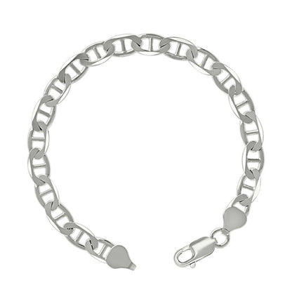 925 Sterling Silver Solid Classic Mariner Chain 6mm