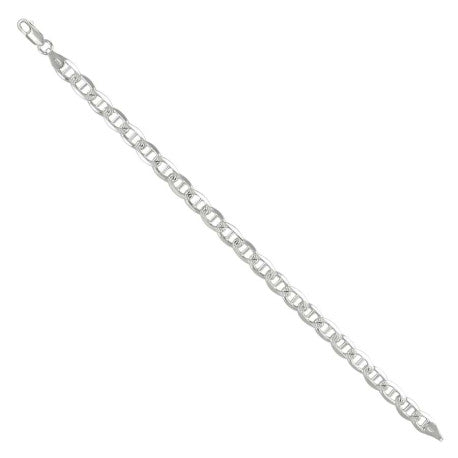 925 Sterling Silver Solid Pave Classic Mariner Chain 6mm