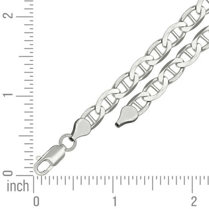 925 Sterling Silver Solid Classic Mariner Chain 6mm