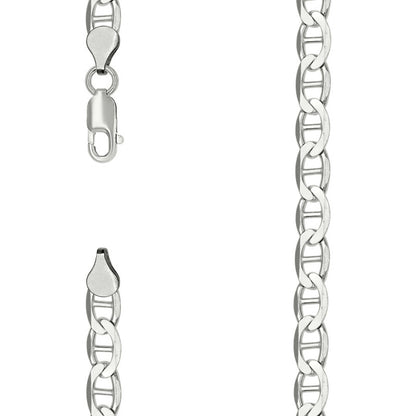 925 Sterling Silver Solid Classic Mariner Chain 6mm