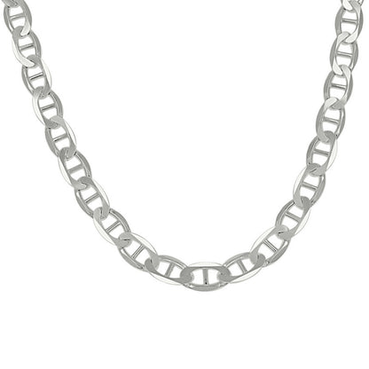 925 Sterling Silver Solid Classic Mariner Chain 6mm