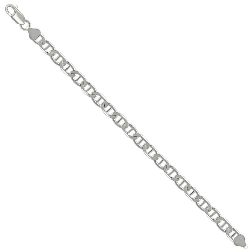 925 Sterling Silver Solid Classic Mariner Chain 6mm