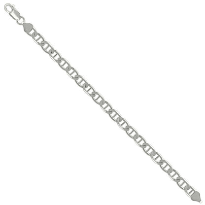 925 Sterling Silver Solid Classic Mariner Chain 6mm