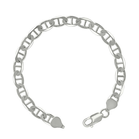 925 Sterling Silver Solid Classic Mariner Chain 6mm