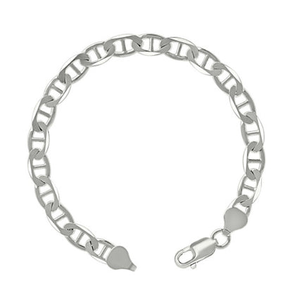 925 Sterling Silver Solid Classic Mariner Chain 6mm