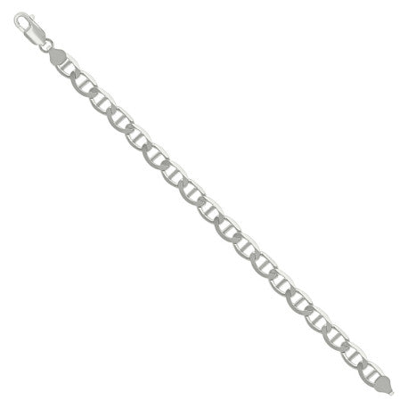 925 Sterling Silver Solid Classic Mariner Chain 7mm