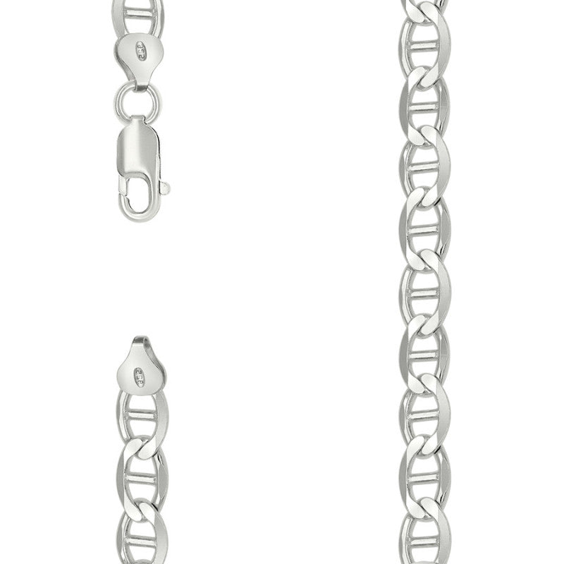 925 Sterling Silver Solid Classic Mariner Chain 7mm