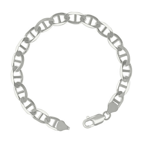 925 Sterling Silver Solid Classic Mariner Chain 7mm
