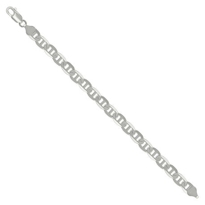 925 Sterling Silver Solid Classic Mariner Chain 8mm