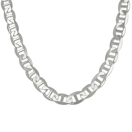925 Sterling Silver Solid Classic Mariner Chain 8mm