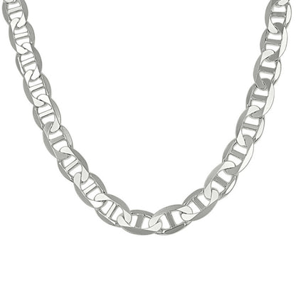 925 Sterling Silver Solid Classic Mariner Chain 8mm