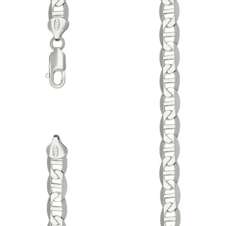 925 Sterling Silver Solid Classic Mariner Chain 8mm