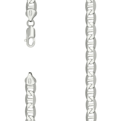 925 Sterling Silver Solid Classic Mariner Chain 8mm