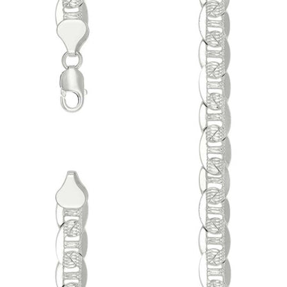 925 Sterling Silver Solid Pave Classic Mariner Chain 9.5mm