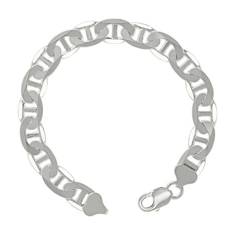 925 Sterling Silver Solid Classic Mariner Chain 9.5mm