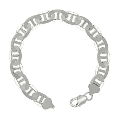 925 Sterling Silver Solid Classic Mariner Chain 9.5mm