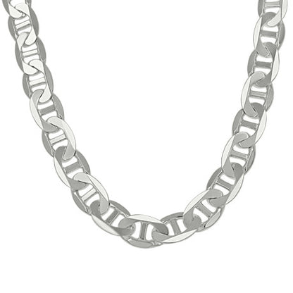 925 Sterling Silver Solid Classic Mariner Chain 9.5mm
