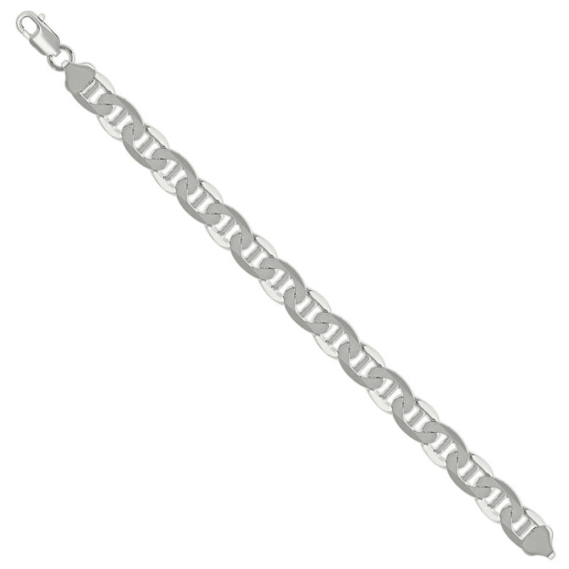 925 Sterling Silver Solid Classic Mariner Chain 9.5mm