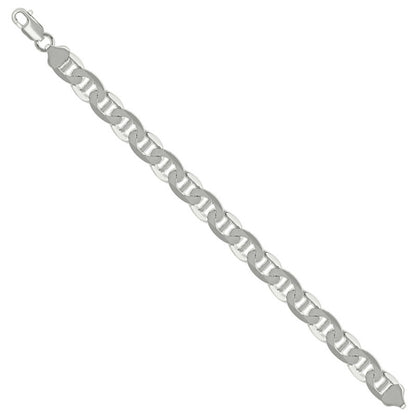 925 Sterling Silver Solid Classic Mariner Chain 9.5mm