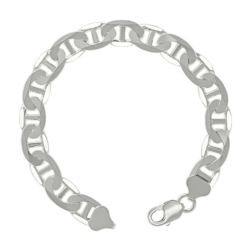 925 Sterling Silver Solid Classic Mariner Chain 9.5mm