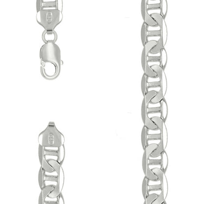 925 Sterling Silver Solid Classic Mariner Chain 9.5mm