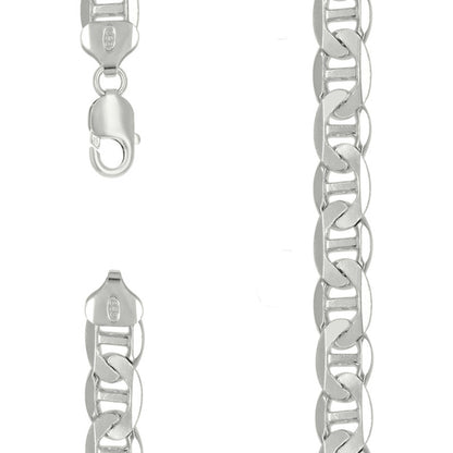 925 Sterling Silver Solid Classic Mariner Chain 9.5mm