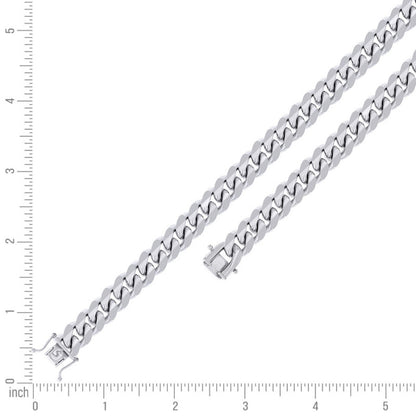925 Silver Solid Miami Cuban Chain 11.8mm