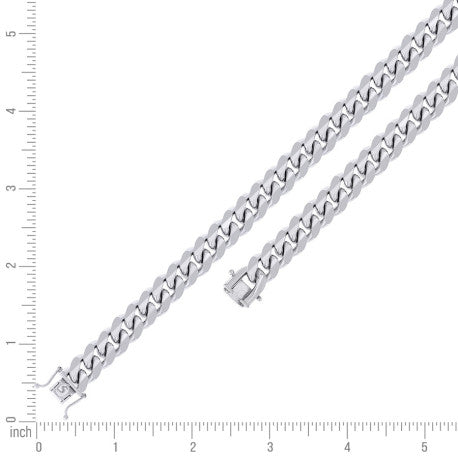 925 Silver Solid Miami Cuban Chain 11.8mm