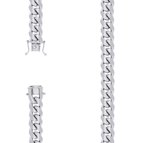 925 Silver Solid Miami Cuban Chain 11.8mm