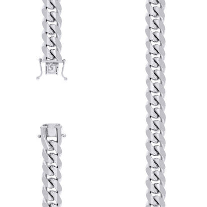 925 Silver Solid Miami Cuban Chain 11.8mm