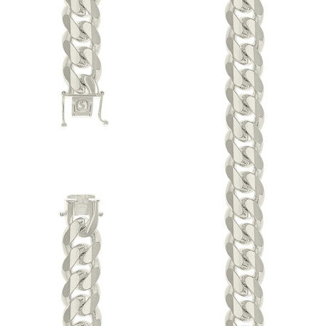 925 Silver Solid Miami Cuban Chain 12.8mm