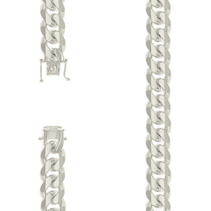 925 Silver Solid Miami Cuban Chain 12.8mm
