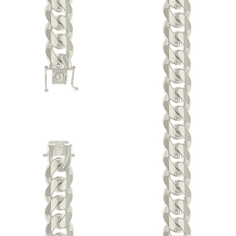 925 Silver Solid Miami Cuban Chain 12.8mm