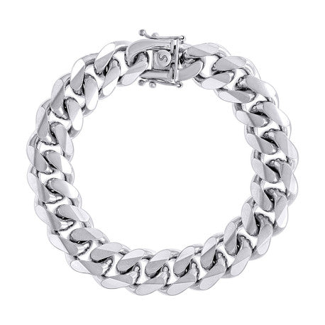 925 Silver Solid Miami Cuban Chain 12.8mm