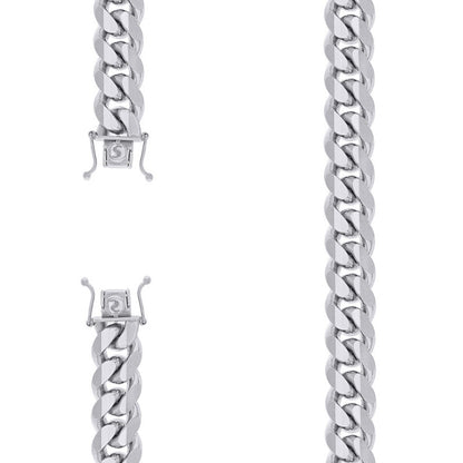 925 Silver Solid Miami Cuban Chain 12.8mm
