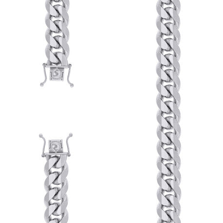 925 Silver Solid Miami Cuban Chain 12.8mm