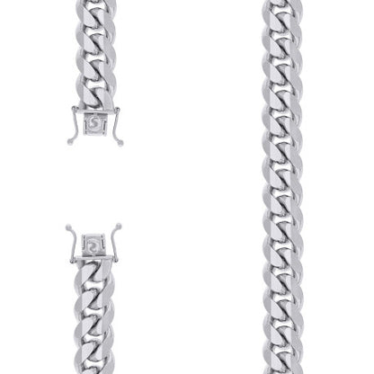 925 Silver Solid Miami Cuban Chain 12.8mm