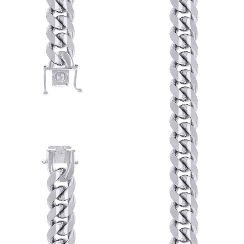 925 Silver Solid Miami Cuban Chain 14.5mm