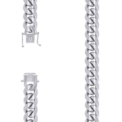 925 Silver Solid Miami Cuban Chain 14.5mm